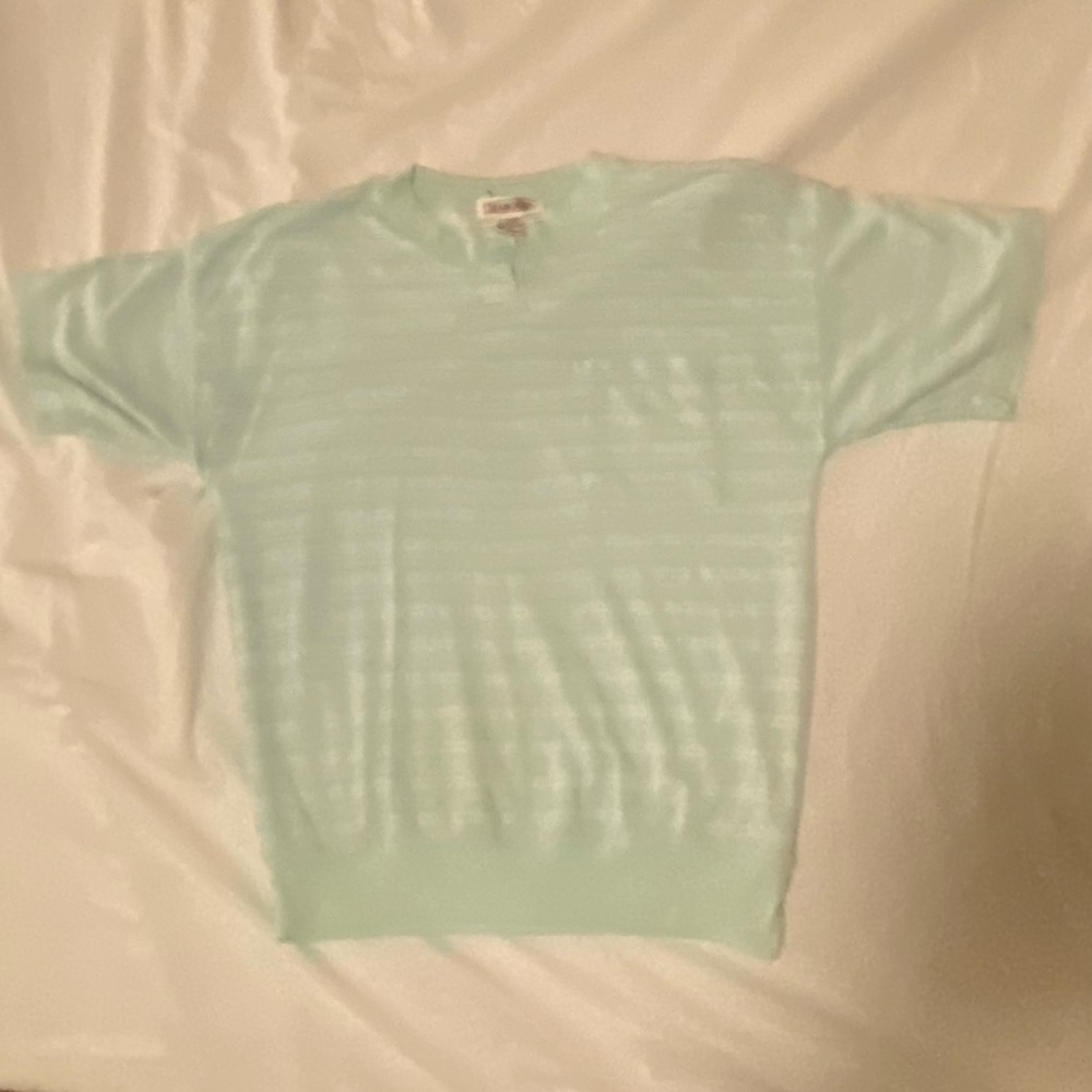 Headliners light blue/green with white stripes baggy crop top, small